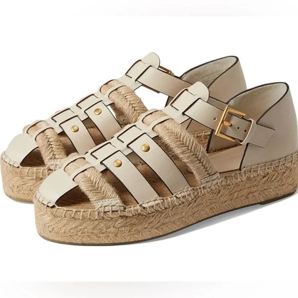 Tory Burch Shoes - NEW Tory Burch Fisherman Platform Espadrilles Ivory Off White size10 NO BOX